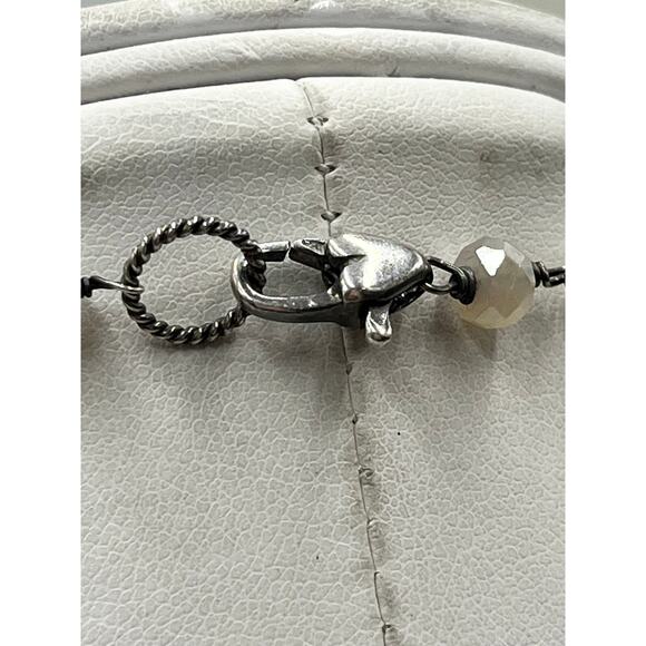 Sterling Silver Green Variscite Pendant Ornate Faceted Moonstone Beaded Necklace - Picture 8 of 12